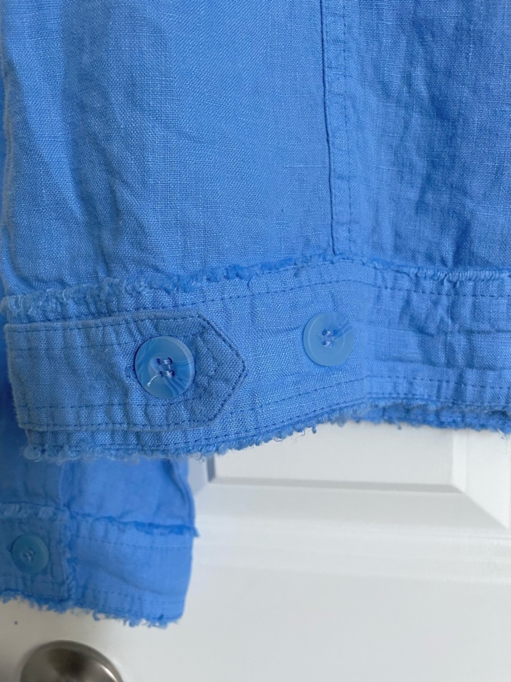 Lulu-B Travel Jacket in Blue Linen - Picture 7 of 9